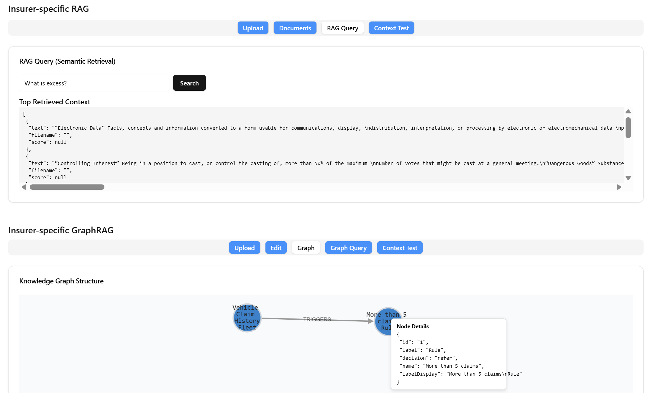 Insurer-specific RAG